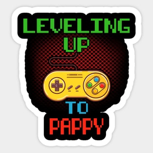 Promoted To Pappy T-Shirt Unlocked Gamer Leveling Up Sticker